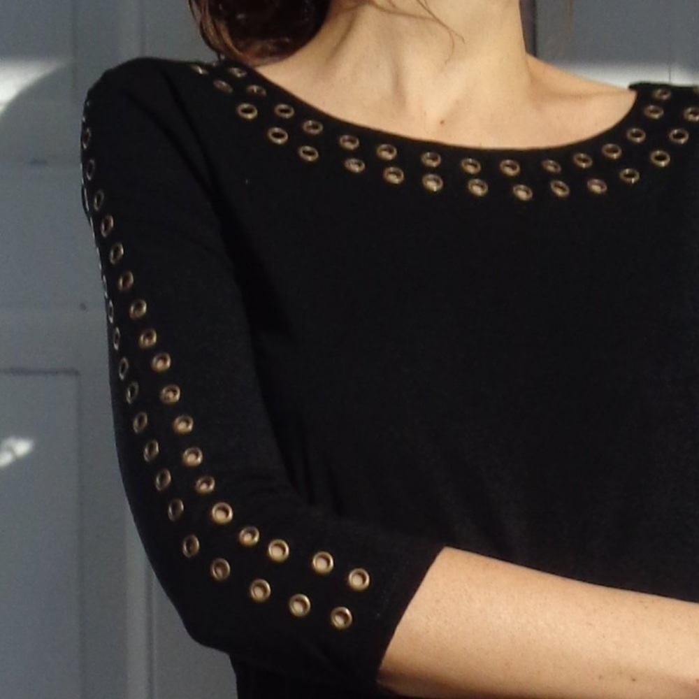 RACHEL Rachel Roy dress black with metal accents pullover party size S - Picture 9 of 14